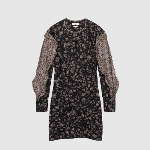 ISABEL MARANT ETOILE 女士碎花拼接长袖连衣裙银泰百货 301604