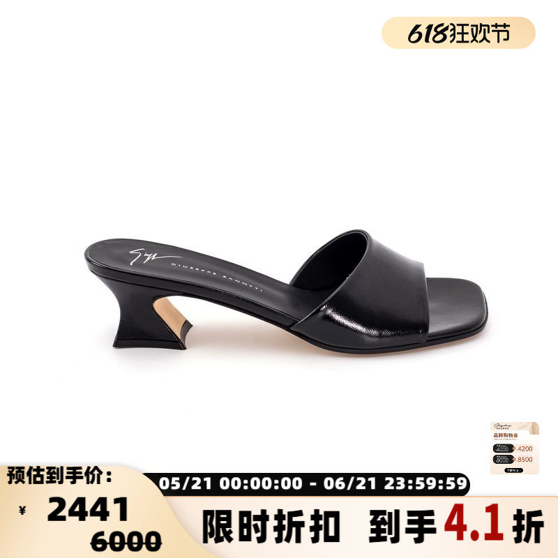 GIUSEPPE ZANOTTI 女式 春夏新款羊皮革方根中跟凉鞋银泰301574
