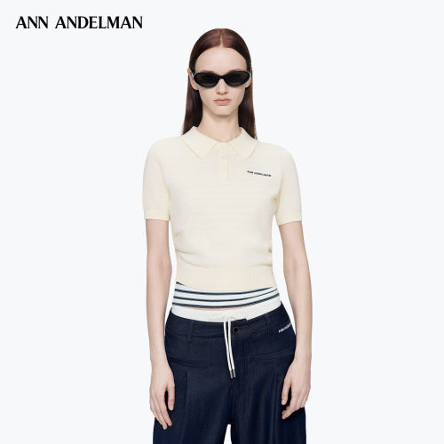 ANN ANDELMAN26春夏女士拼接横条纹简约休闲假两件POLO衫 301286