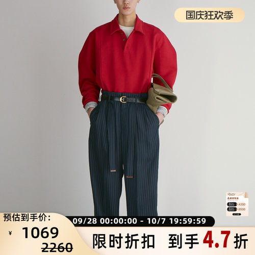 RECTO 秋冬新款女士纯色棉质POLO领后刺绣logo卫衣银泰百货