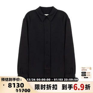 银泰百货精品 JIL 衬衫 女士黑色翻领长袖 301574 SANDER