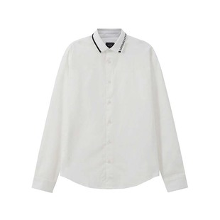 银泰 Armani POLO领饰边衬衫 微弹长袖 300095 Exchange春夏男士