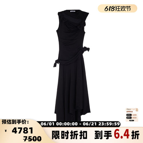 ACNE STUDIOS 潮流都市女士无袖不规则设计连衣裙银泰百货 301574