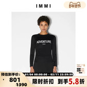 IMMI 女士SLOGAN印花修身 七分袖 设计师品牌 T恤 300124