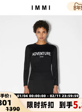 设计师品牌 IMMI 女士SLOGAN印花修身七分袖T恤 300124