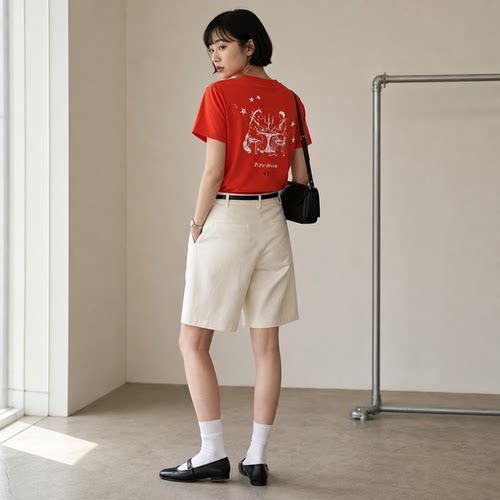 LOWCLASSIC女背面印花T恤文艺