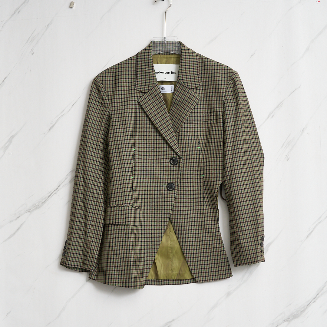 ANDERSSON BELL 日常通勤女士解构格纹休闲西服银泰百货 301596