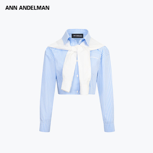ANN ANDELMAN 新款女士时尚短款假两件披肩衬衫银泰百货 301286