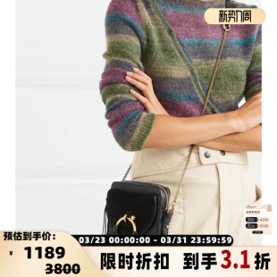 女士翻毛皮拼接单肩斜挎包银泰百货精品 Chloe 301596 See