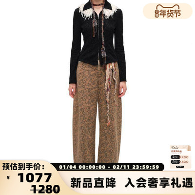 女士新款秋冬印花阔腿裤