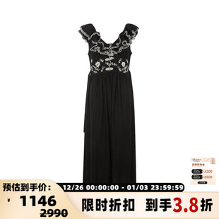 女士荷叶边领无袖 TACH 新款 春季 中长连衣裙银泰百货 CLOTHING