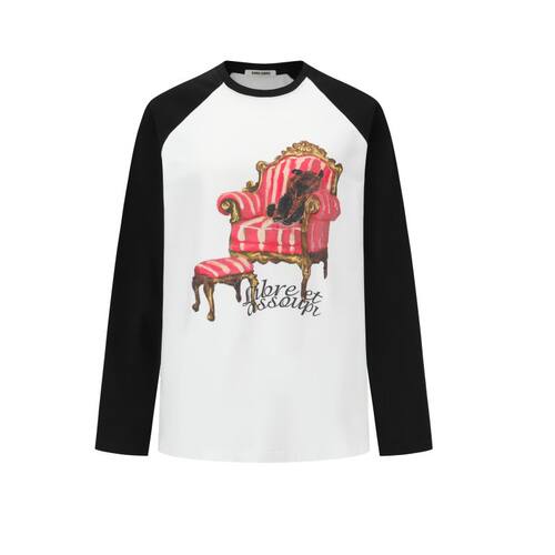 SHROENRO撞色沙发熊印花T恤