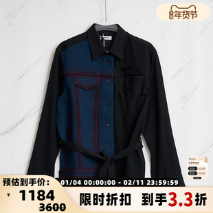 Pronounce 秋冬款男士毛呢拼接腰带夹克外套银泰百货精品 301596