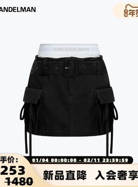 【明星同款】ANN ANDELMAN  25春夏女士拼接腰工装短裙 301286
