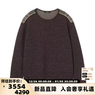 格子羊毛混纺圆领毛衣银泰百货 男士 301574 25秋冬新款 UNDERCOVER