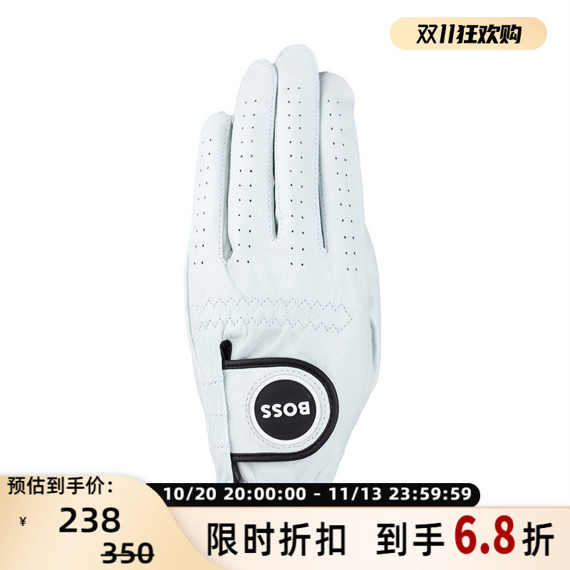 HUGO BOSS 秋冬新款男女同款羊皮革真皮手套银泰百货 301574