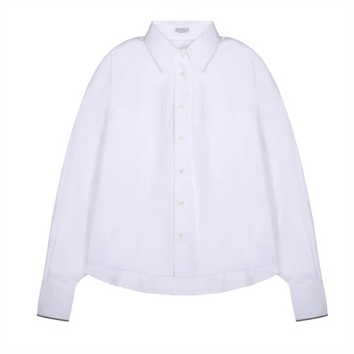 BC/Brunello Cucinelli  女士翻领日常通勤极简风长袖衬衫 301574