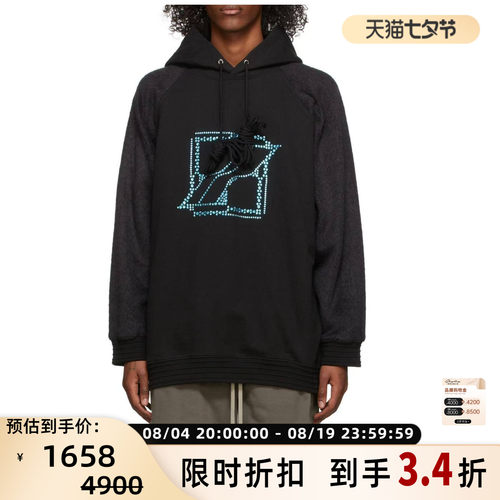 WE11DONE 秋冬男士宽松显瘦套头通勤休闲连帽卫衣银泰百货 301604