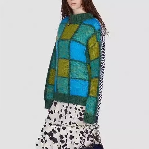 Marni 秋冬款宋亚轩同款几何图案针织衫