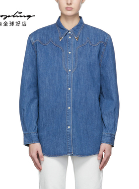 Pushbutton 春夏女士棉质水洗牛仔衬衫外套银泰百货 301596