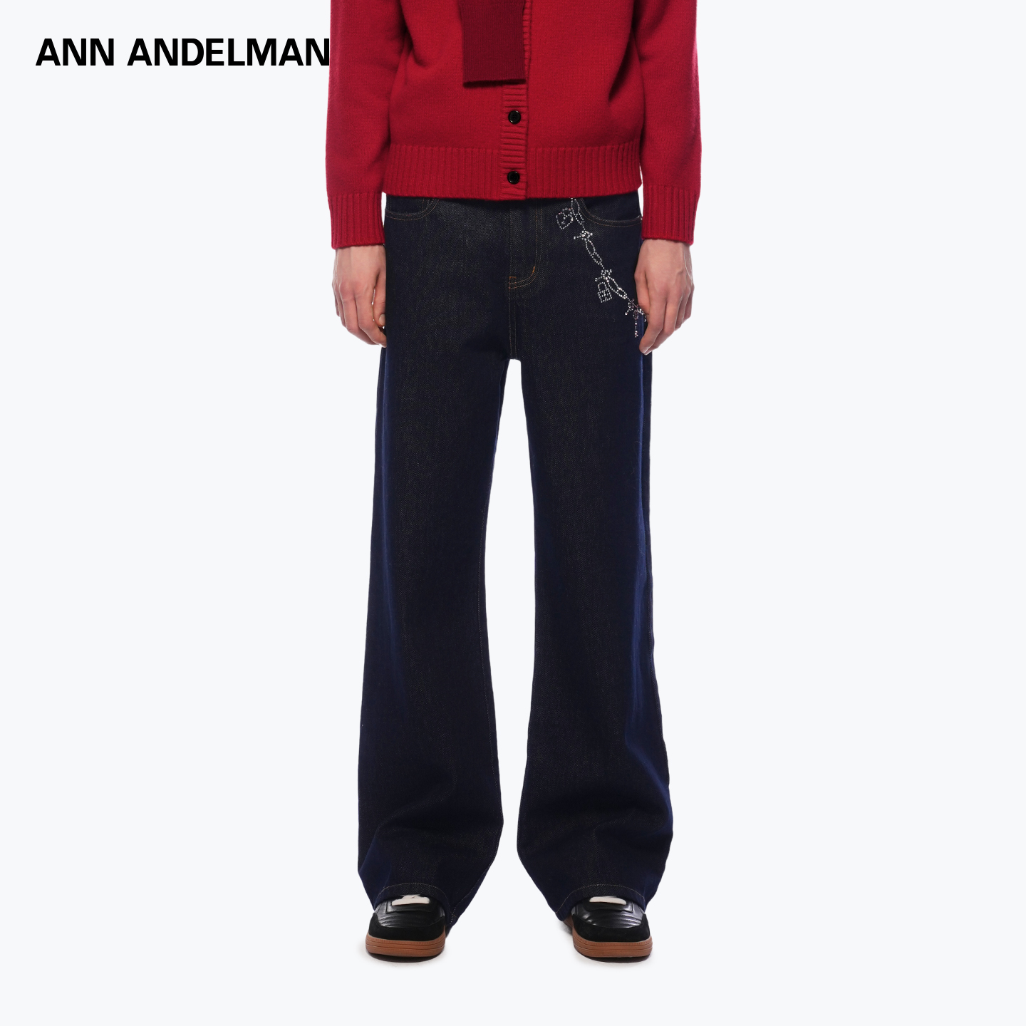 ANN ANDELMAN  25秋冬男女款锁链烫钻原色牛仔裤银泰百货 301286