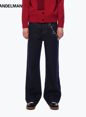 ANN ANDELMAN  25秋冬男女款锁链烫钻原色牛仔裤银泰百货 301286