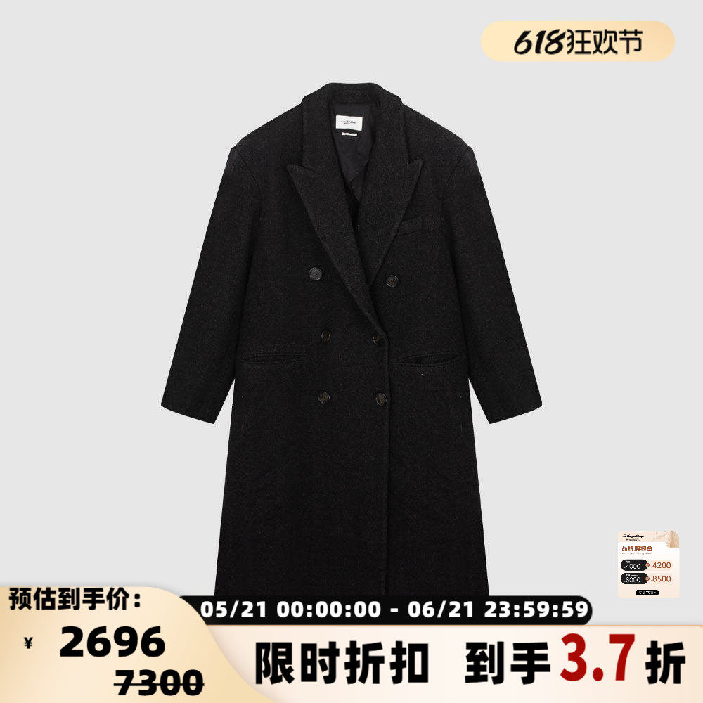 ISABEL MARANT ETOILE 双排扣女士中长款西装大衣银泰百货 301604