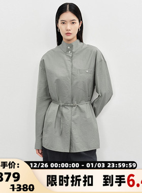 concise-white/简白 女士24AW系列绑带立领薄外套银泰百货 301257