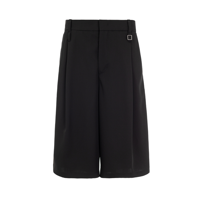 WOOYOUNGMI 春夏新款男士黑色羊毛休闲短裤银泰百货精品 301574