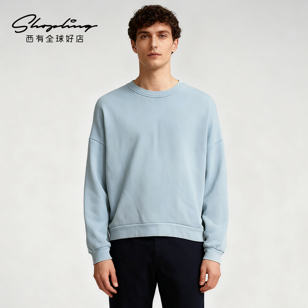 ACNE STUDIOS 男士oversize短款圆领长袖卫衣银泰百货 301596