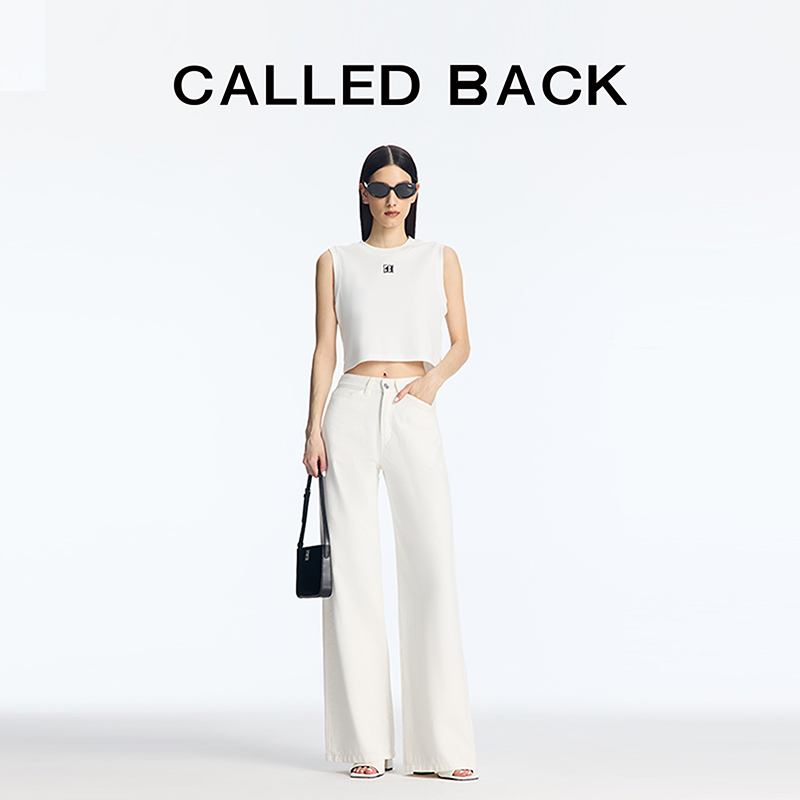 CALLEDBACK阔腿牛仔裤水洗宽松