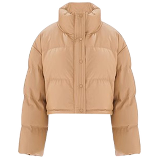 concise-white/简白 加厚PU皮羽绒服女宽松保暖外套 301257