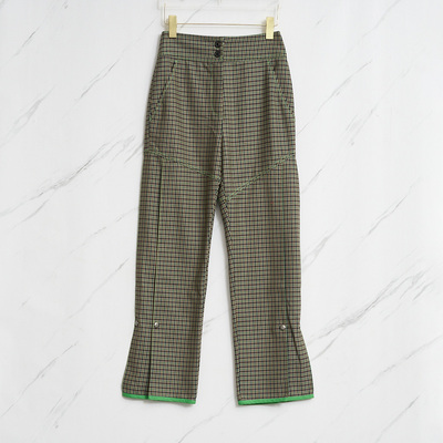 ANDERSSON BELL 女士格纹格子宽松直筒休闲裤银泰百货精品 301596