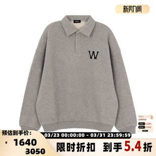 卫衣纯棉外套银泰百货精品 翻领长袖 301574 男女同款 WE11DONE