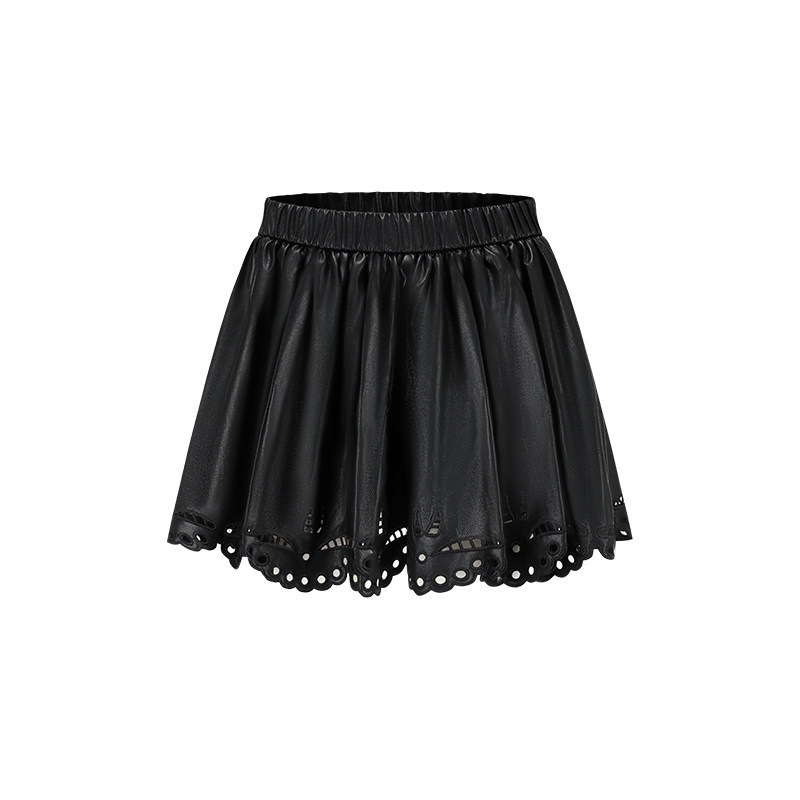 SHRO ENROEscape in ease 百搭雕孔绣花百褶皮裙银泰百货 301469