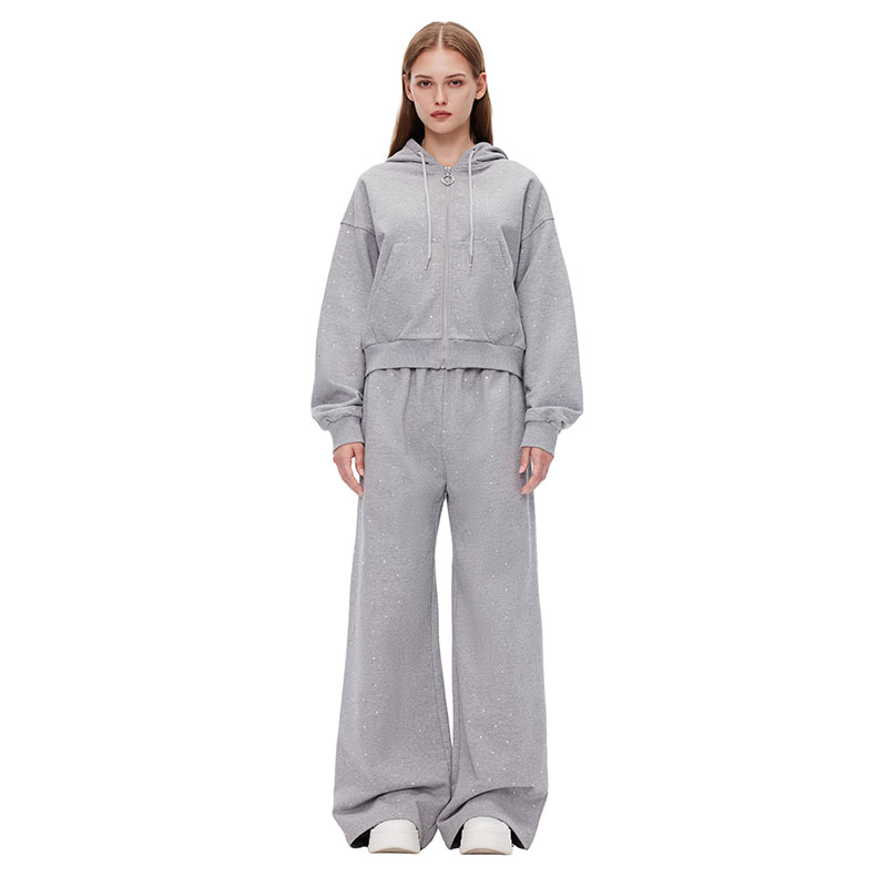 ANNANDELMAN烫钻拉链卫衣