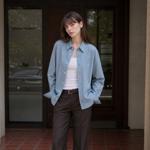 LOWCLASSIC女格纹衬衫