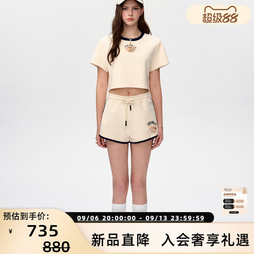 13 DE MARZO女士春夏新品迷你熊头短款短袖T恤 银泰百货 300178
