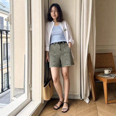 MKT新款女士法式休闲短裤