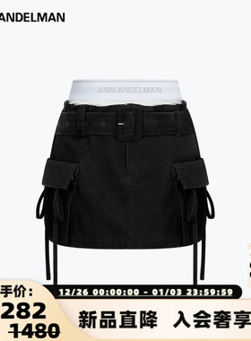 【明星同款】ANN ANDELMAN  25春夏女士拼接腰工装短裙 301286