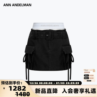 明星同款 短裙 ANN 25春夏女士拼接腰工装 301286 ANDELMAN