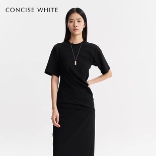 T恤 不规则收腰短袖 301257 WHITE简白日常通勤简约款 CONCISE