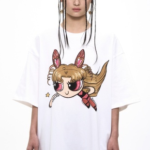 GULLOO 301594 春夏女士辣花棉质圆领卡通可爱T恤银泰百货精品