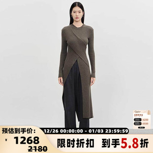 秋冬AW系列女士针织连衣裙银泰百货 简白 301257 white concise