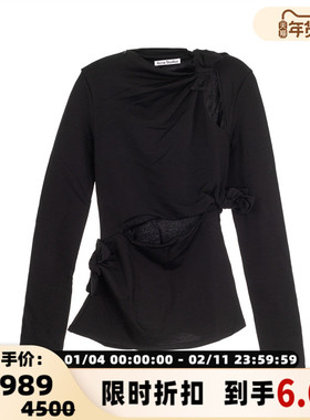 ACNE STUDIOS 春夏新款女士黑色设计感上衣银泰百货精品 301574