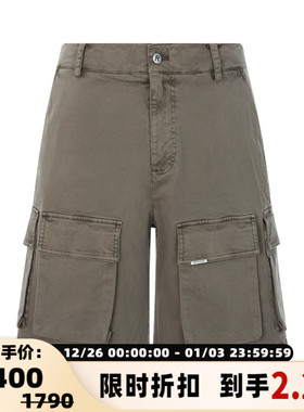 【折扣】REPRESENT 春季绿色复古休闲纯色多口袋男士短裤