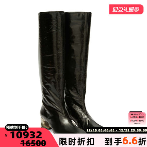 JIL SANDER 秋冬款女士异形跟方头中跟及膝靴银泰百货精品 301574