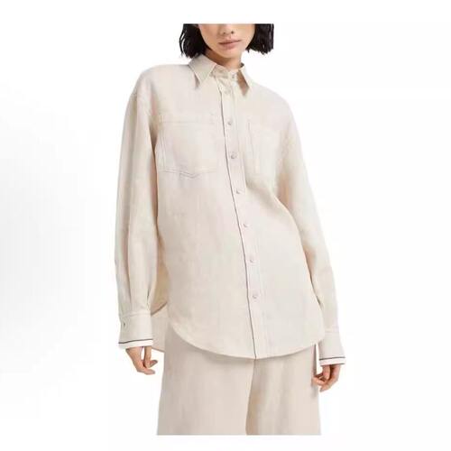 BC/Brunello Cucinelli 秋冬女士亚麻老钱风长袖衬衫银泰 301574