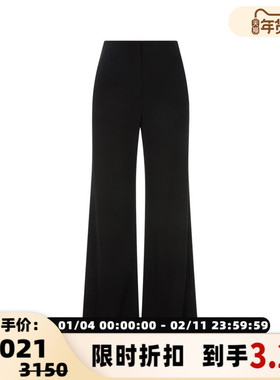 RECTO春季女士黑色百搭日常休闲时髦微喇裤长裤