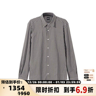 Boss雨果博斯 银泰百货 男士 衬衫 300095 通体印花休闲长袖 Hugo